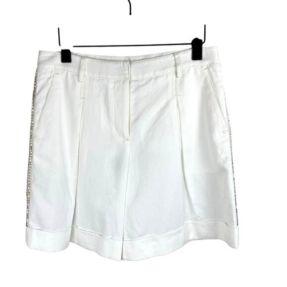 TWP Embellished High Waist Shorts In White Sz 4 - Picture 4 of 9